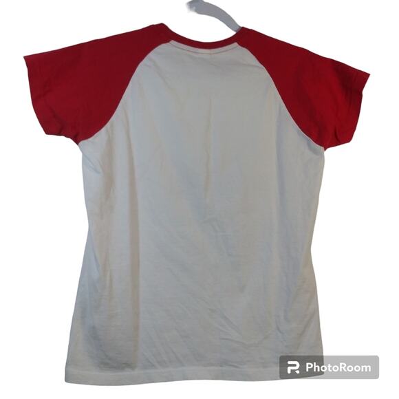 Sydney White Red Sonrie Cada Ria Short Sleeve Crew Neck Size Small - Picture 2 of 8